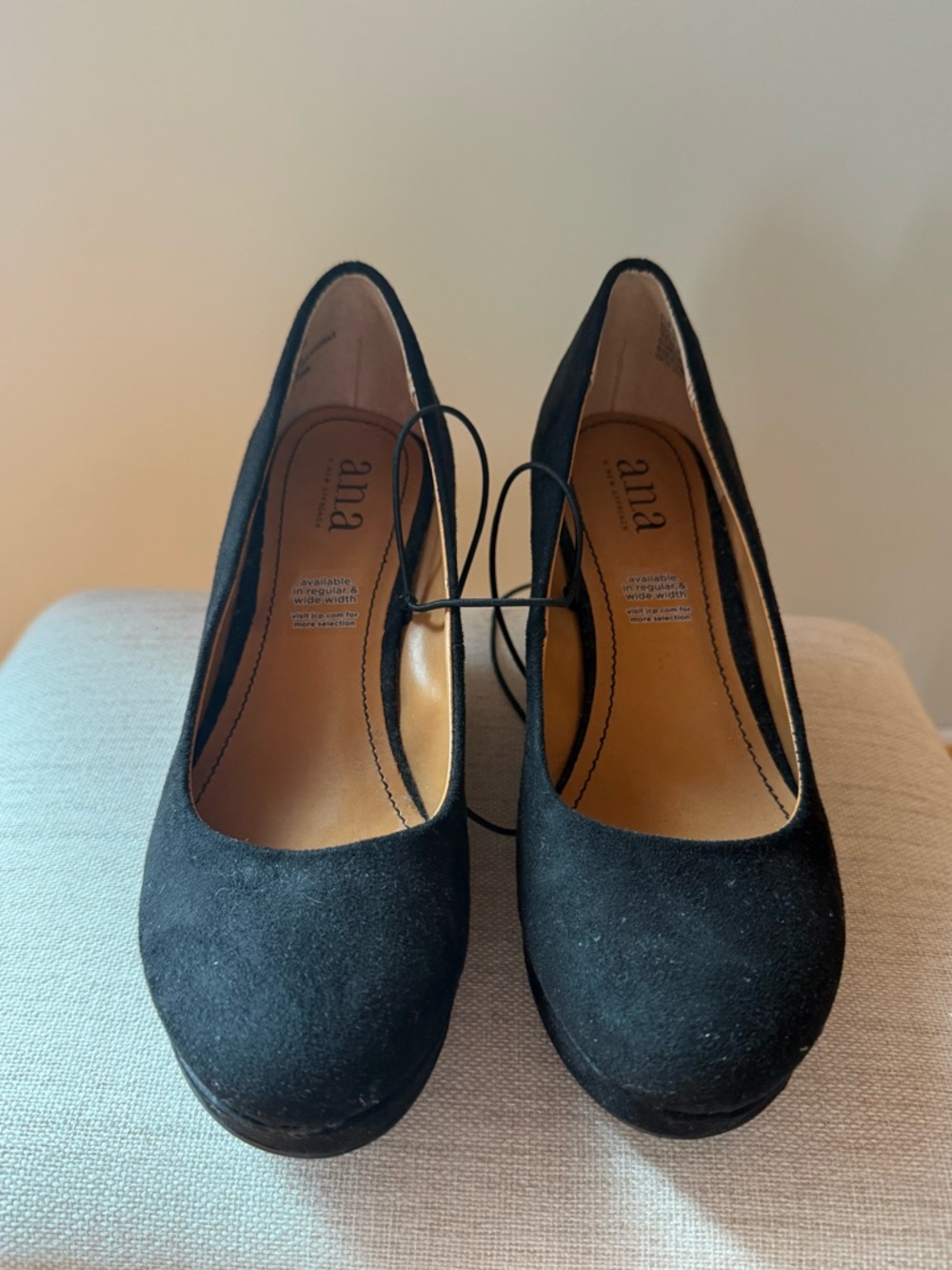 Black Suede Wedges 6.5